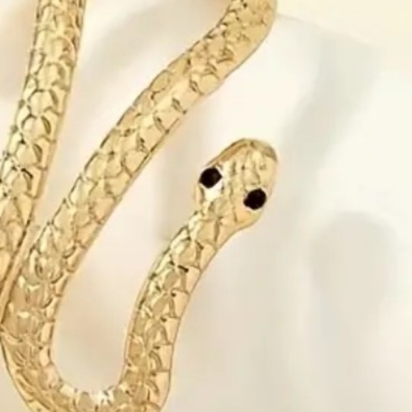NEW Snake with Black Eyes Design Adjustable Arm Cuff/Bracelet - Picture 7 of 9